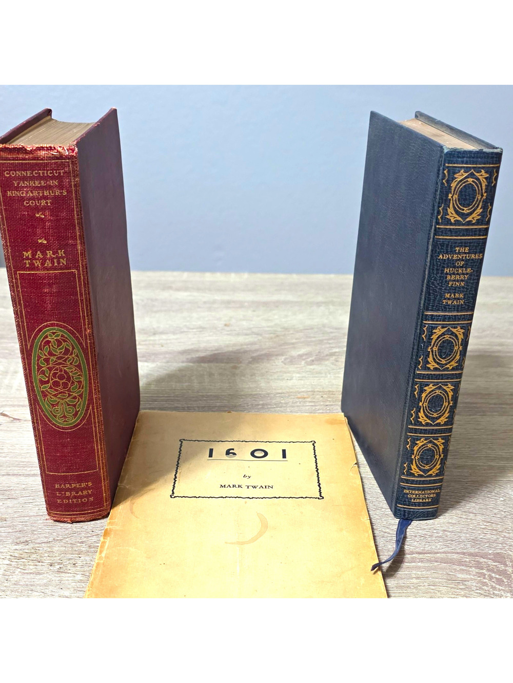 Mark Twain Lot of 3 1601 & Classics Illustrated Hardcover Harper 1931 English